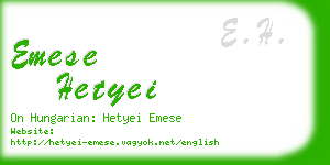 emese hetyei business card